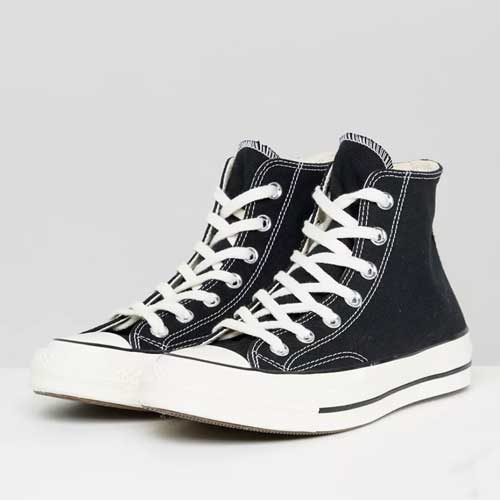Converse high top lace sneakers in black