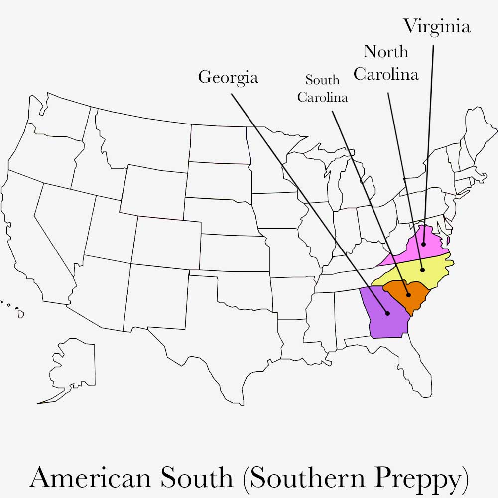 American South Southern Preppy region origin