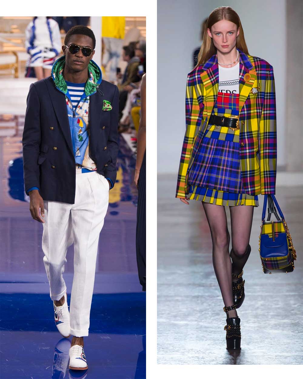 Modern Preppy fashion runway Ralph Lauren and Versace
