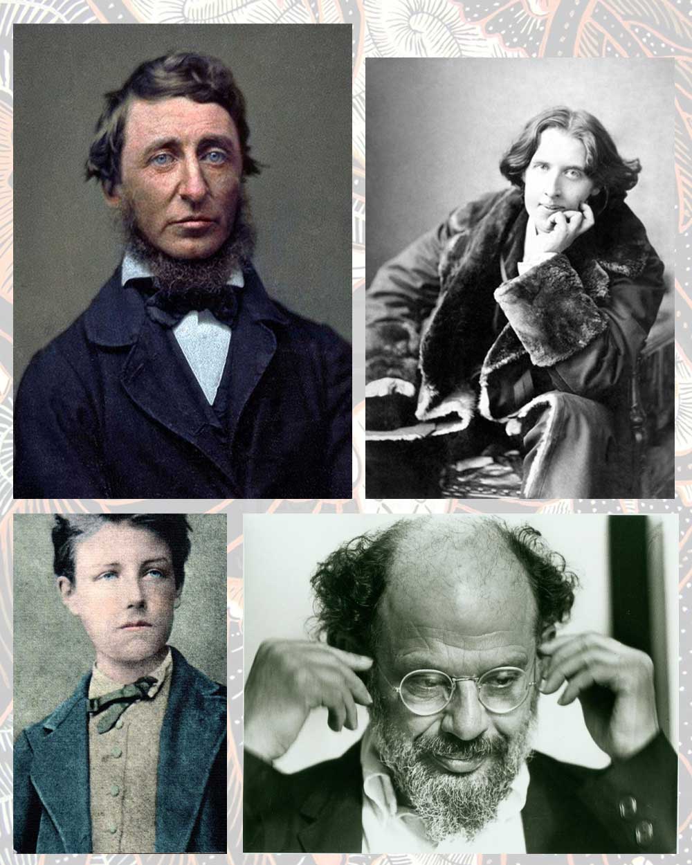 bohemian-artists-Allen Ginsberg Henry David Thoreau Oscar Wilde Arthur Rimbaud