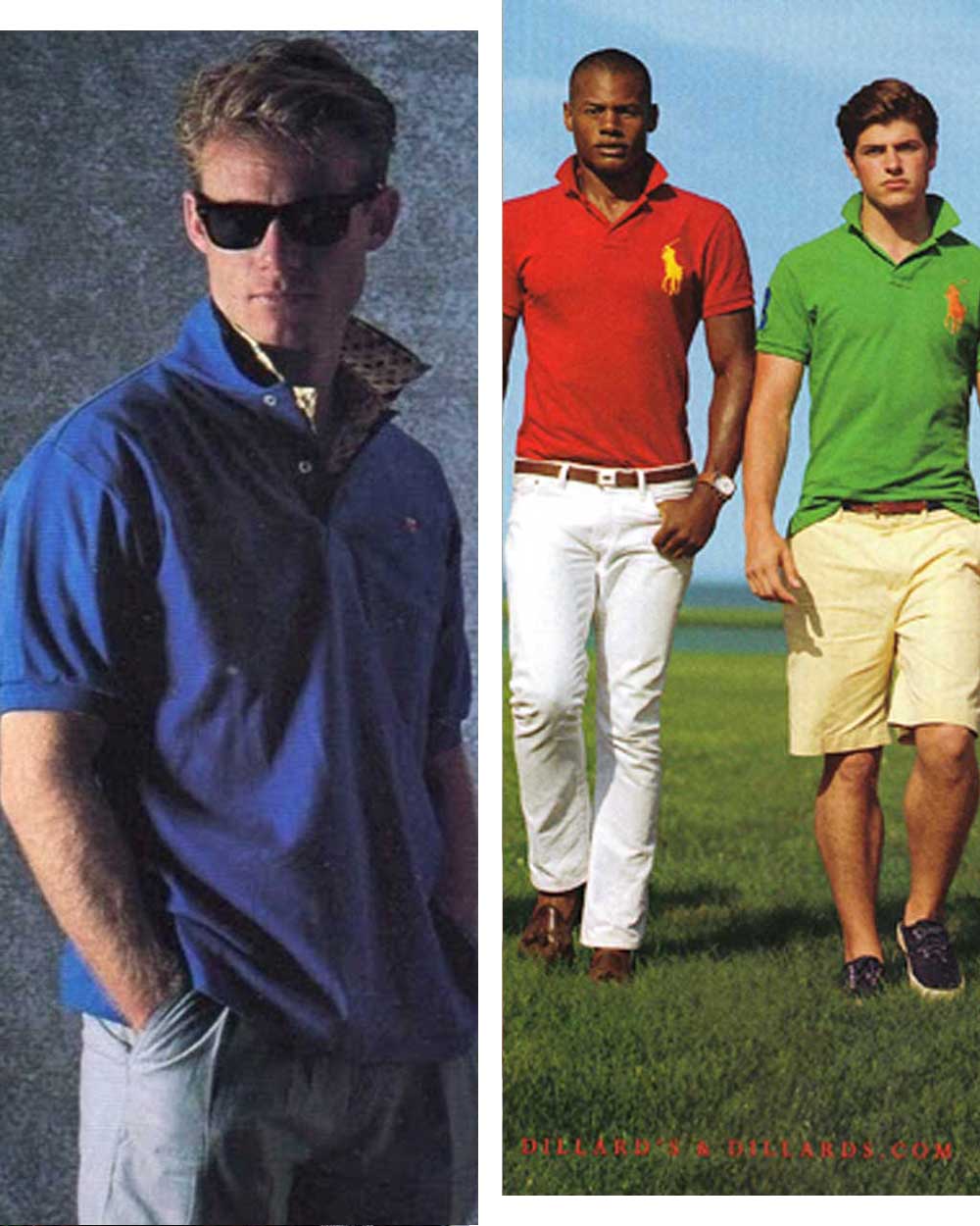 popped collar polo shirt look of the 80s