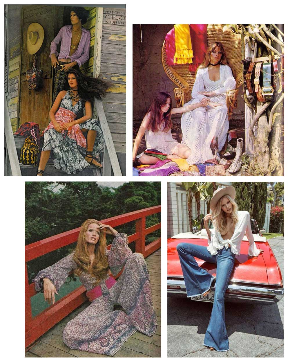 romantic boho fashion in 1970