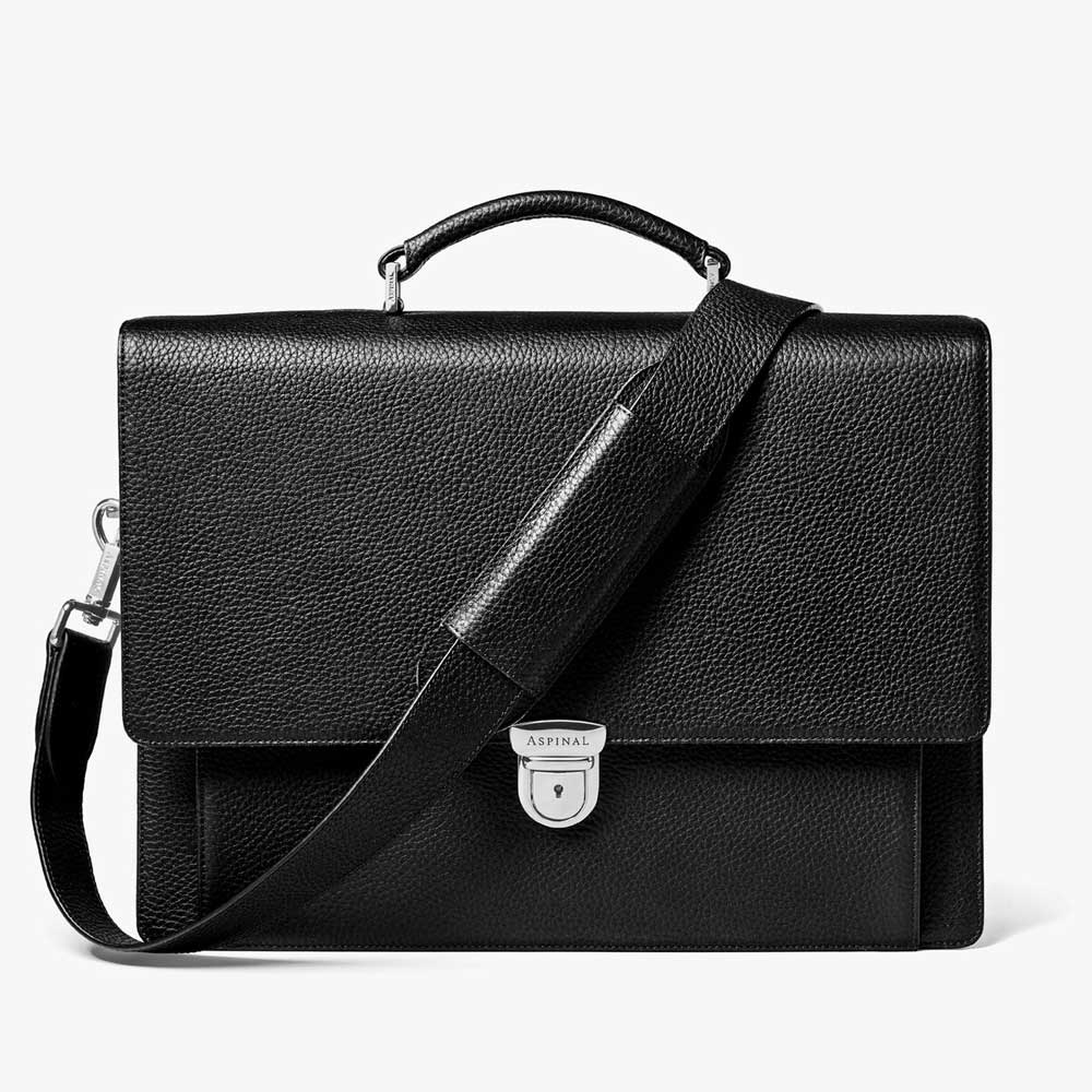 City Laptop Briefcase by Aspinal Of London premium leather briefcase