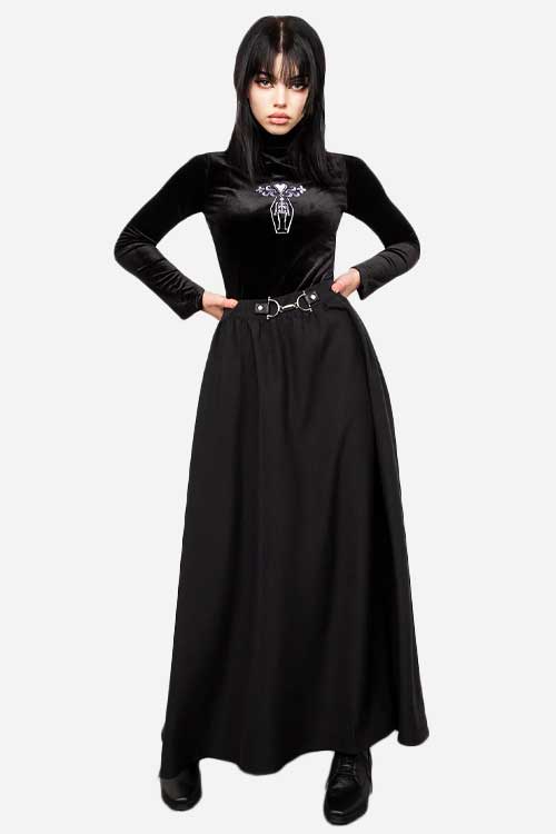 Haunted Gothic Maxi Herringbone Skirt
