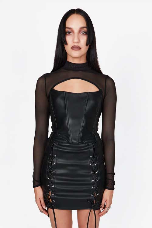 NOCTURNE MESH LONG SLEEVE TOP