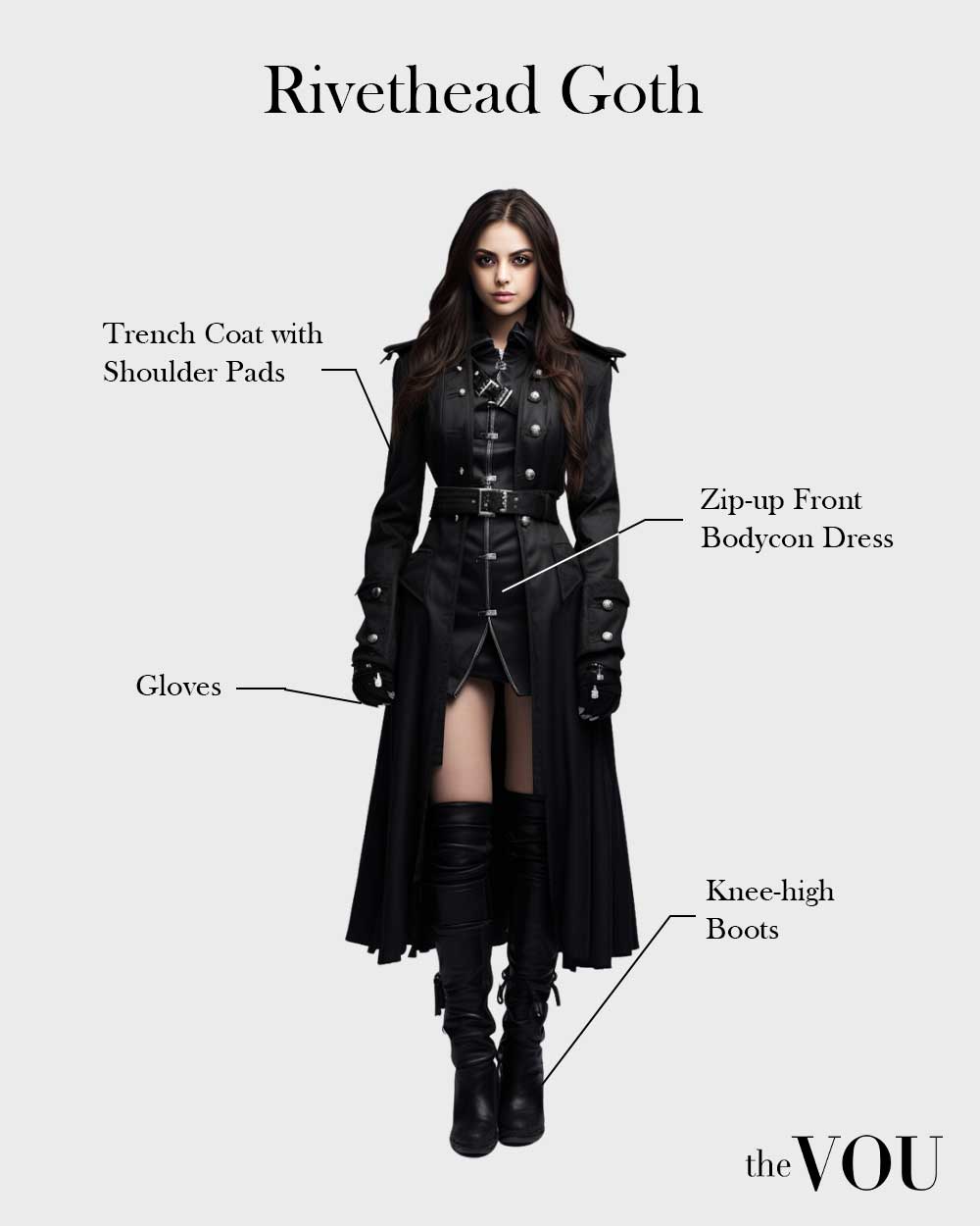 Rivethead goth outfit elements