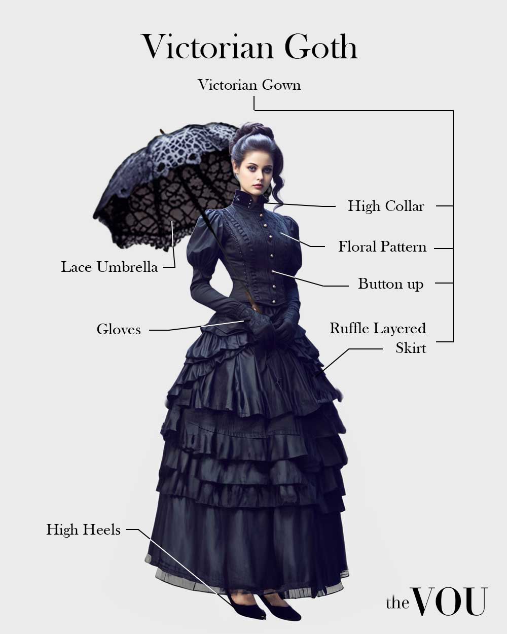 Victorian goth ouftit elements