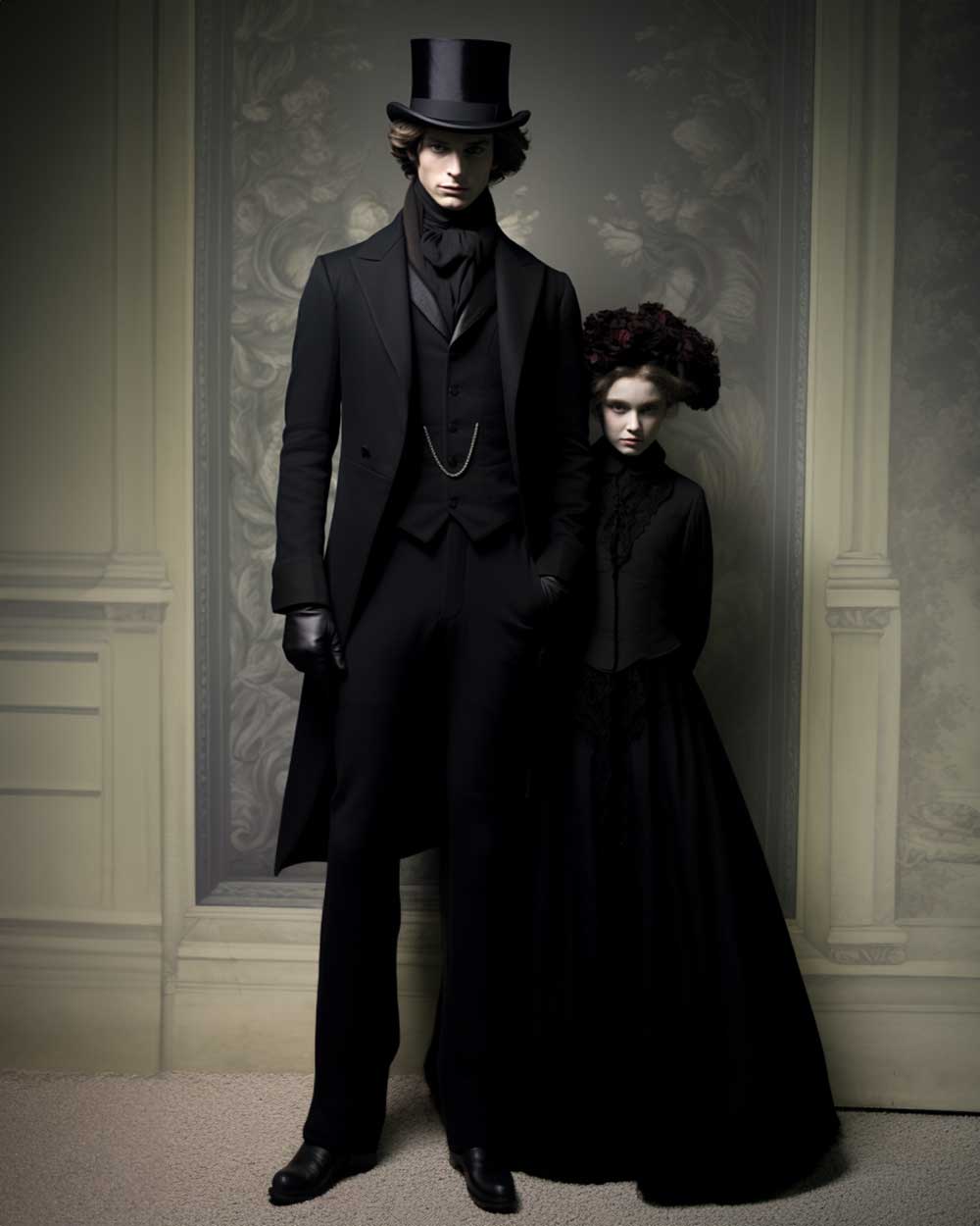 Victorian Gothic mourning male attire