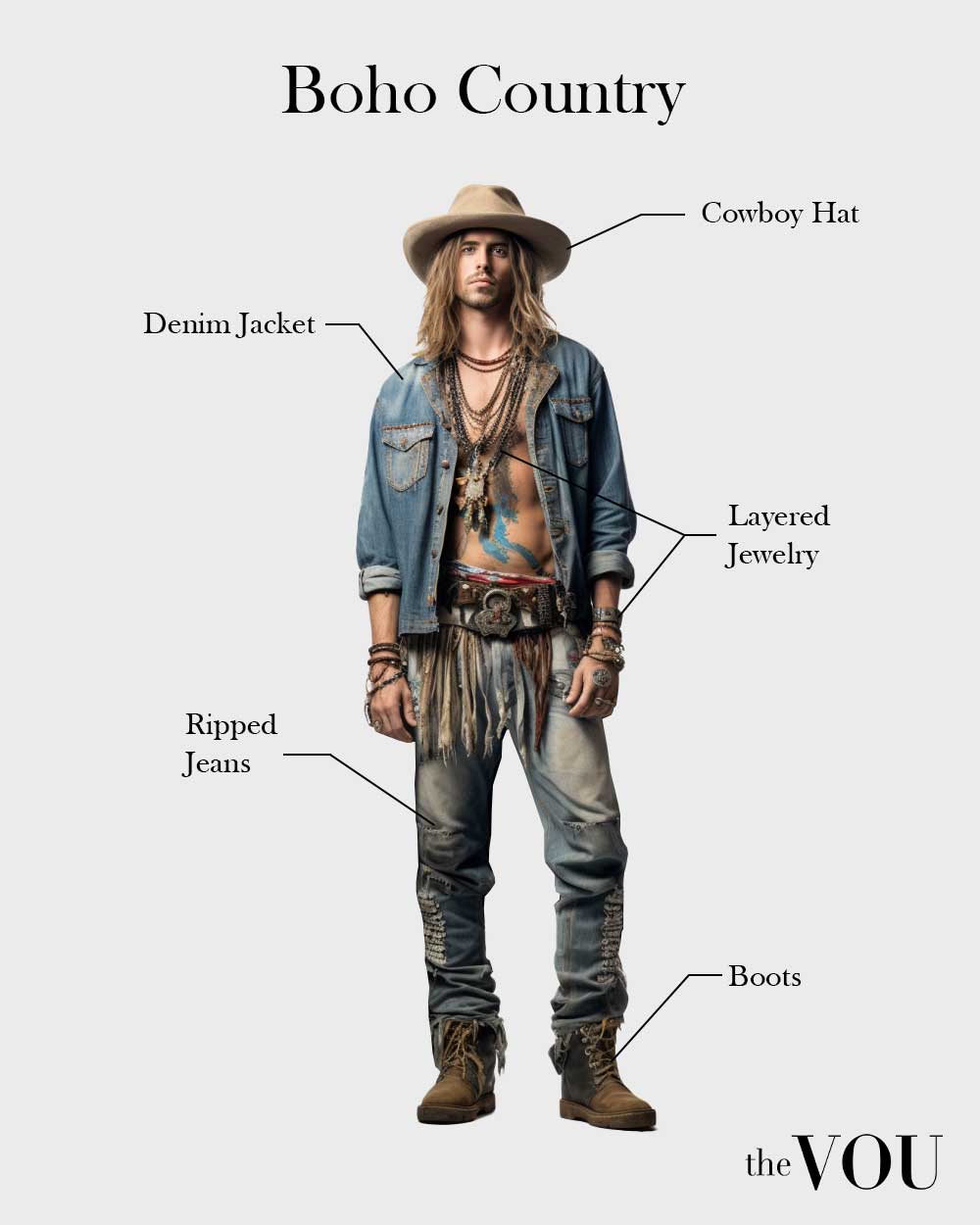 boho country outfit for men