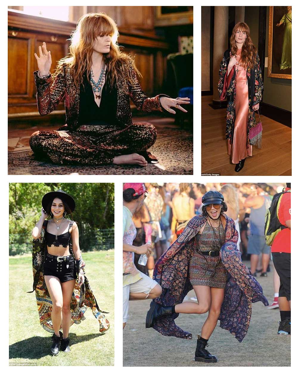 Florence Welch and Vanessa Hudgens boho fashion