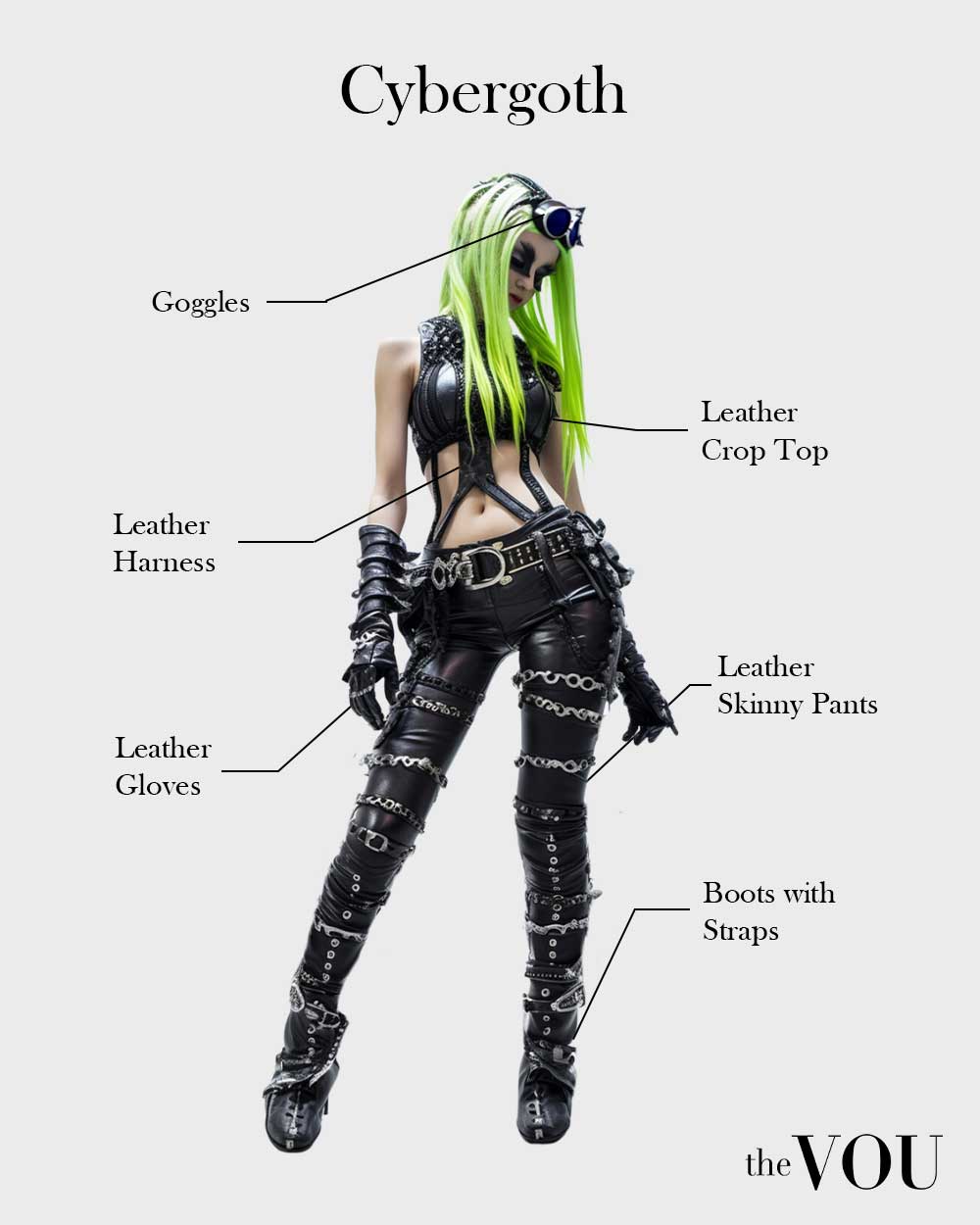 cyber goth outfit elements