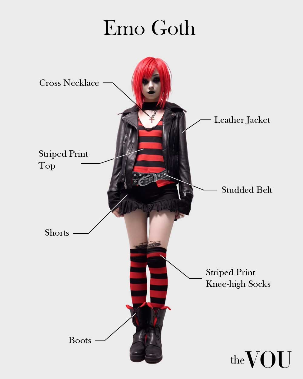 Emo goth outfit elements