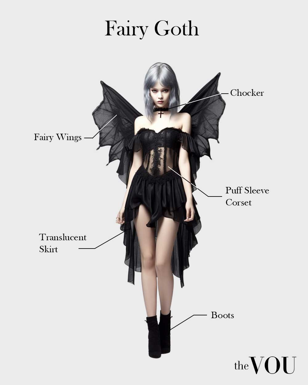 fairy goth outfit elements