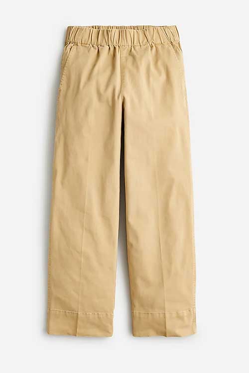 wide-leg chino style Elastic waist with pockets