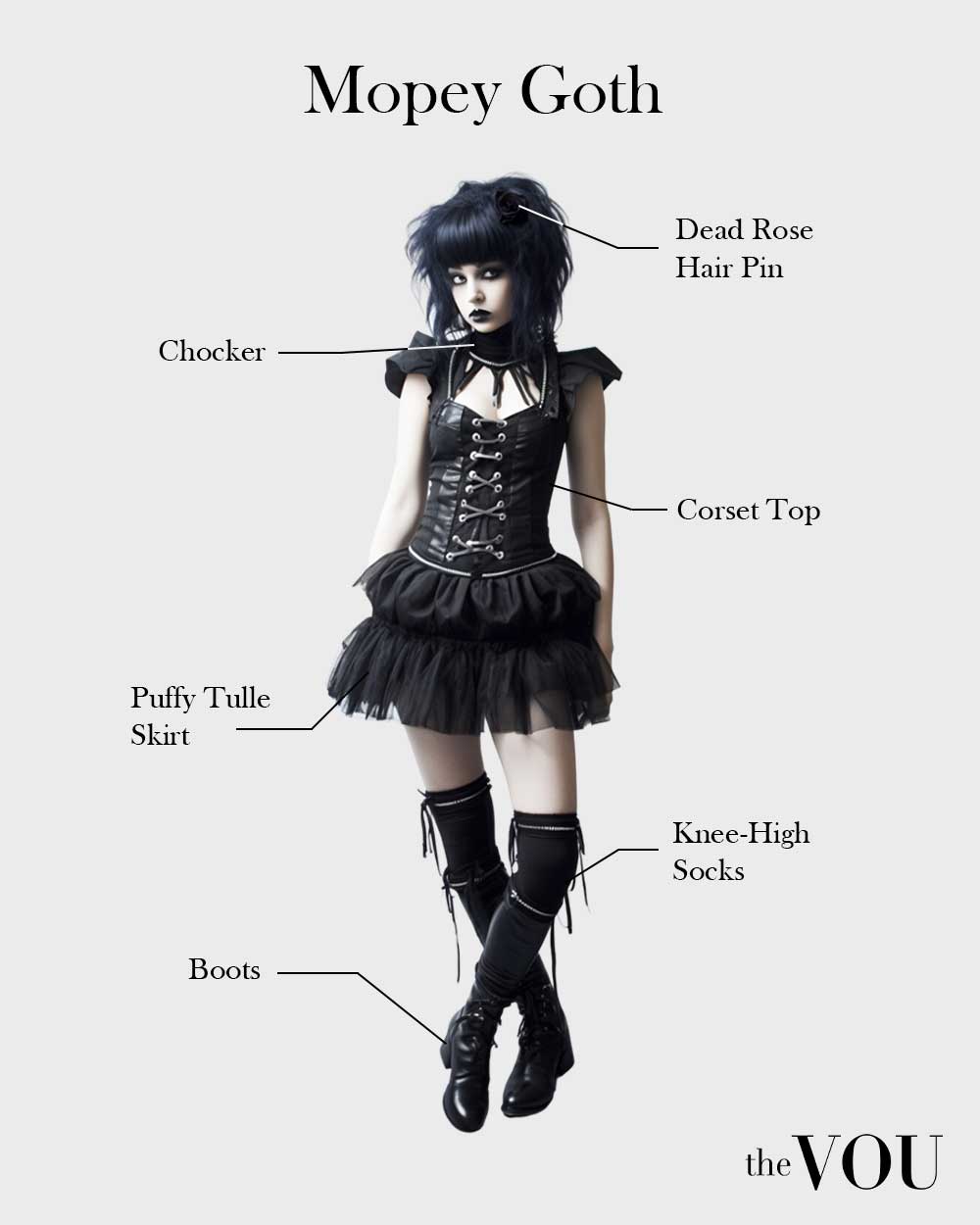 Mopey Goth outfit elements
