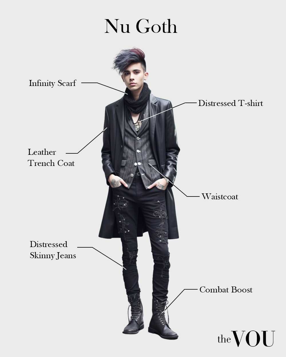 Male Nu Goth fashion style