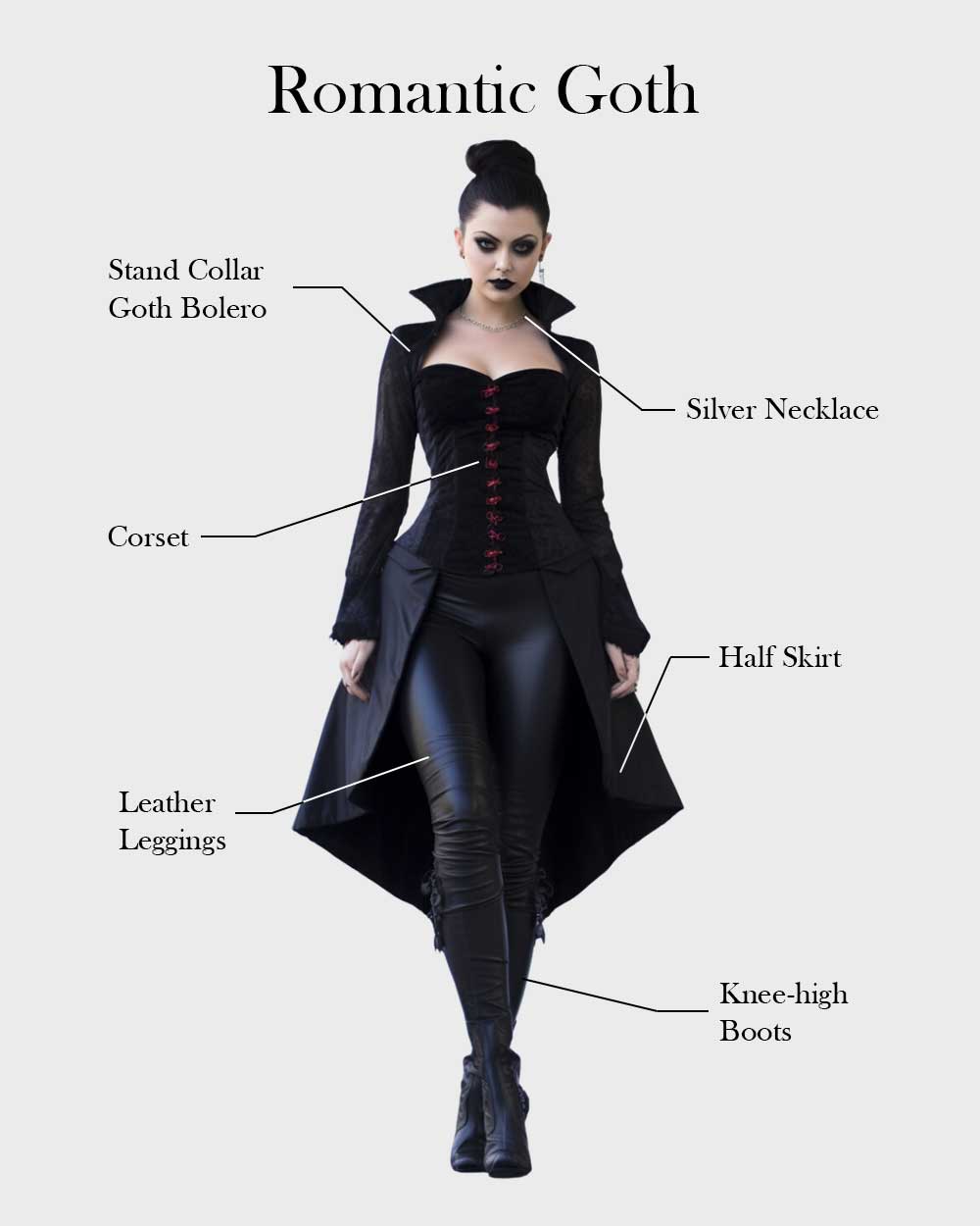 Female Romantic Goth fashion style