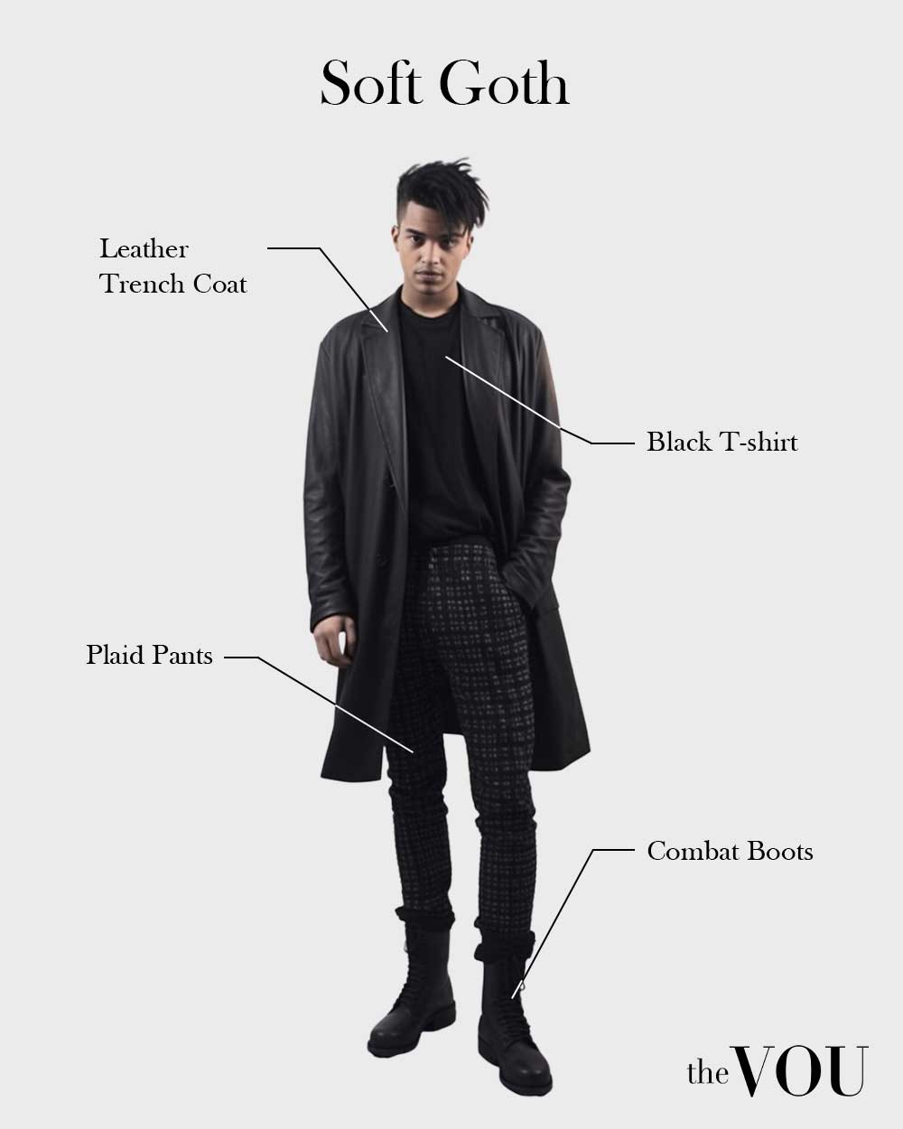 Male Soft Casual Goth fashion style