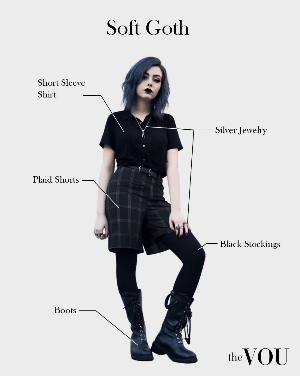 Female Soft Casual Goth fashion style