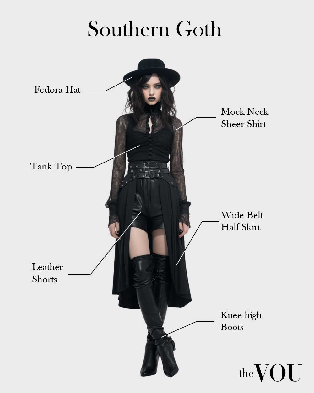 Female Southern Goth fashion style