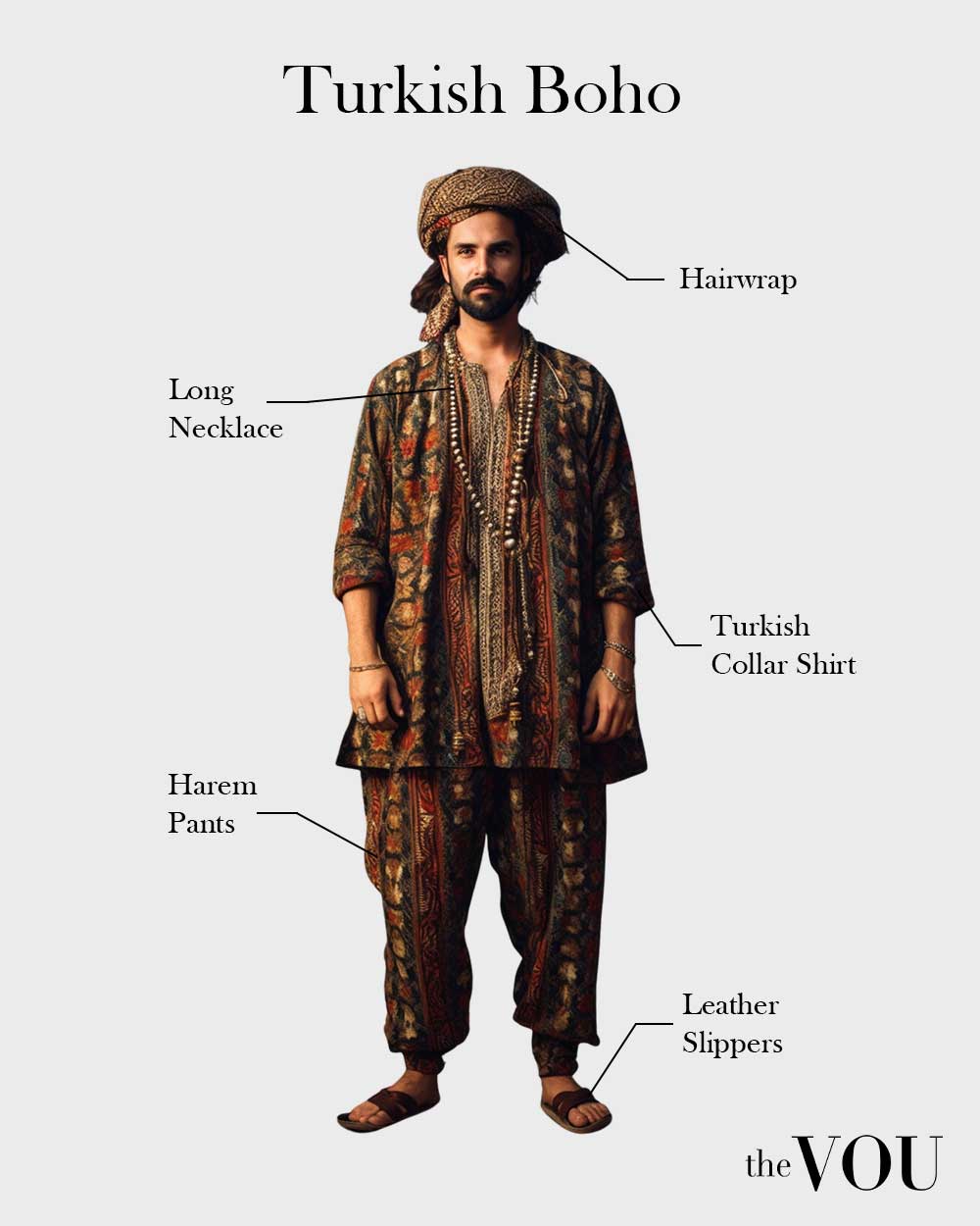 turkish boho outfit for men
