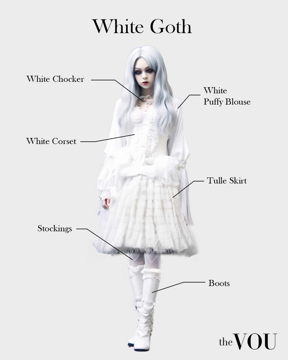 White Goth outfit elements