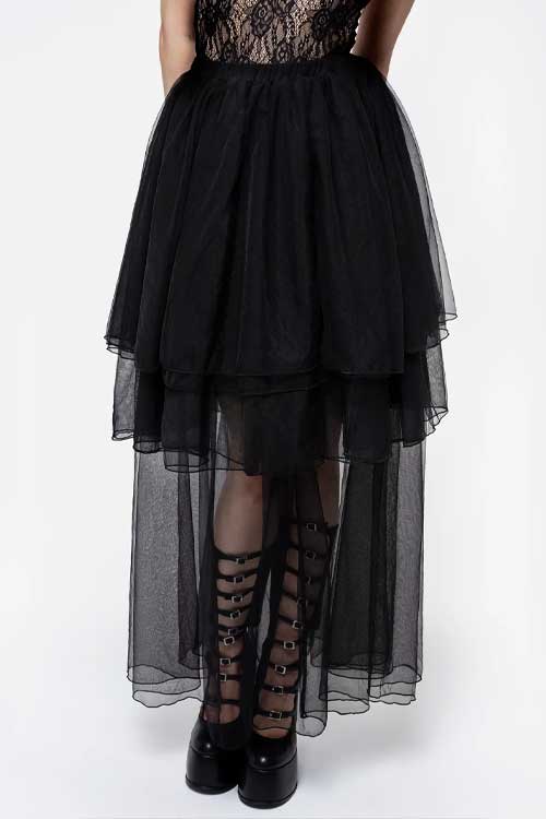 Layered Tulle Maxi Skirt goth aesthetic outfit