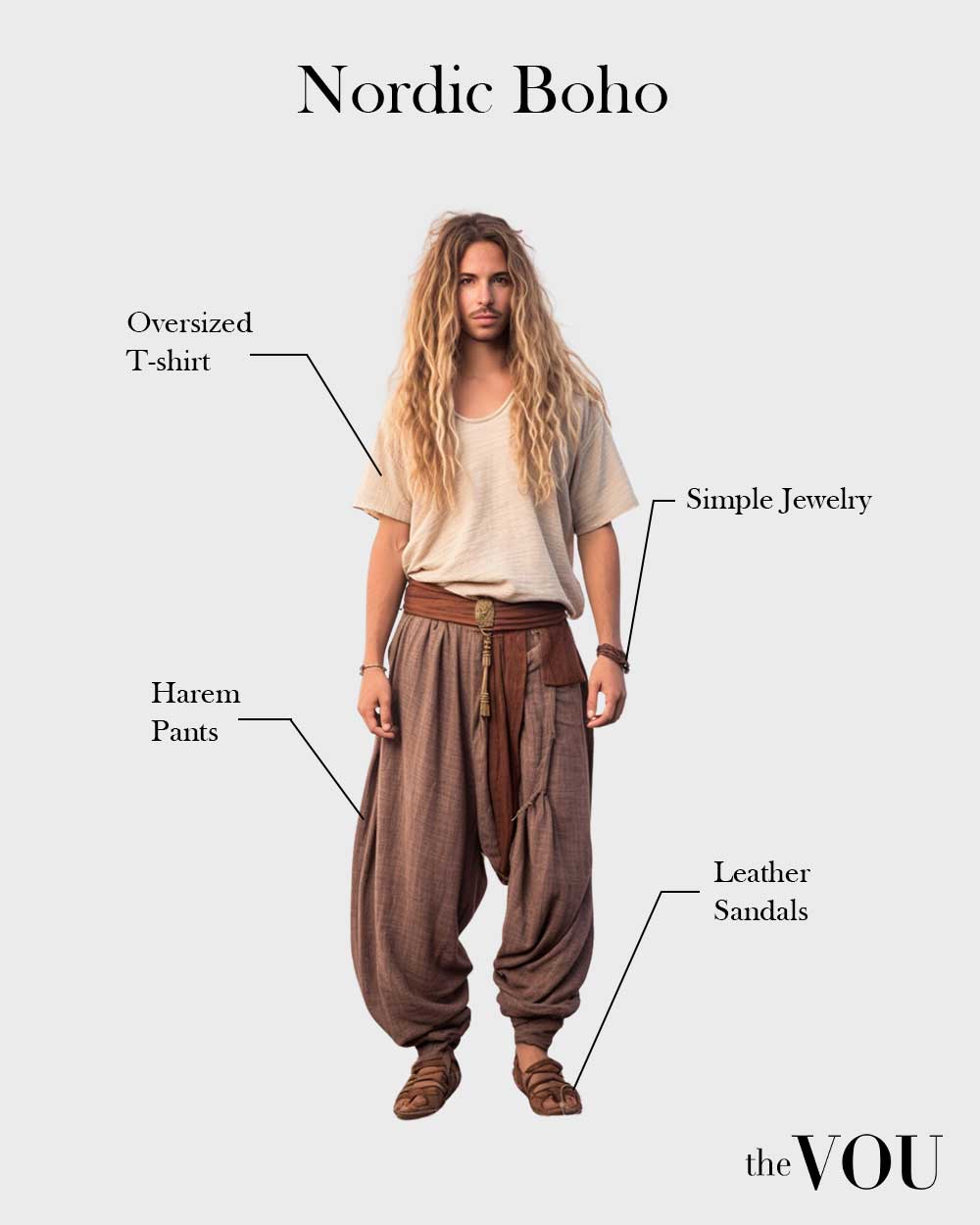 Nordic boho outfit for men