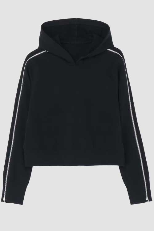 PULLOVER HOODIE WITH SLEEVE ZIPPERS