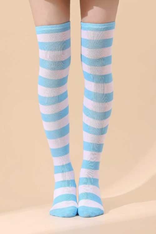Striped Pattern Over Knee Length Socks