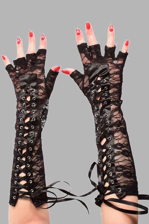 lace gloves goth aesthetic outfit