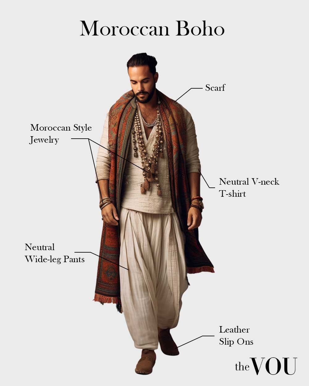 Moroccan boho outfit for men