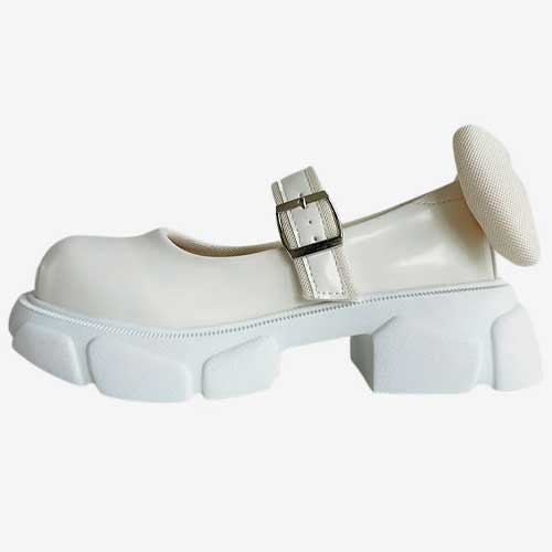 Chunky Platform White Mary Jane Sandals
