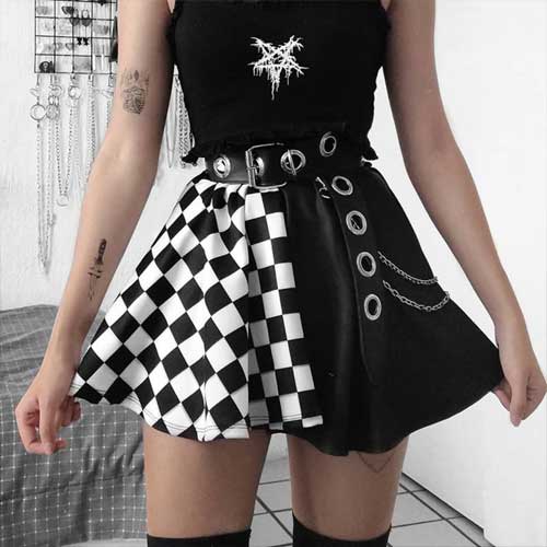 Egirl checkered miniskirt