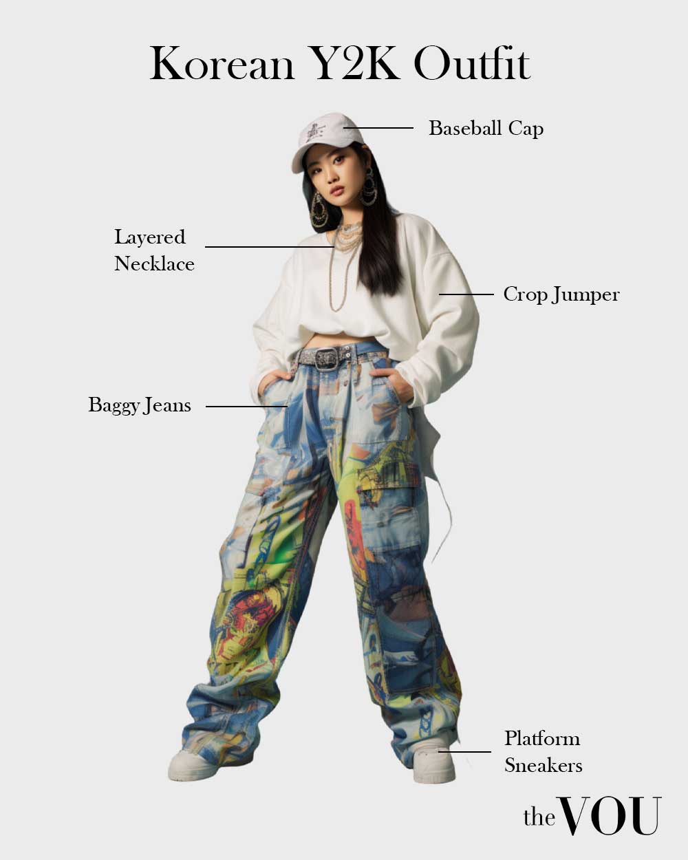Korean Y2K style outfit