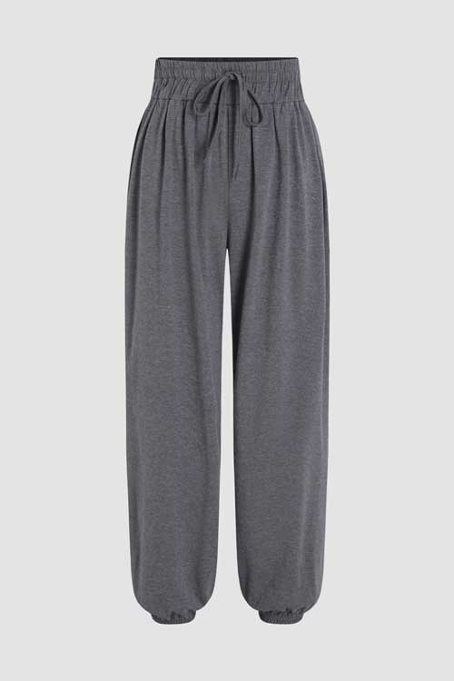 Solid Knotted Jersey Trousers