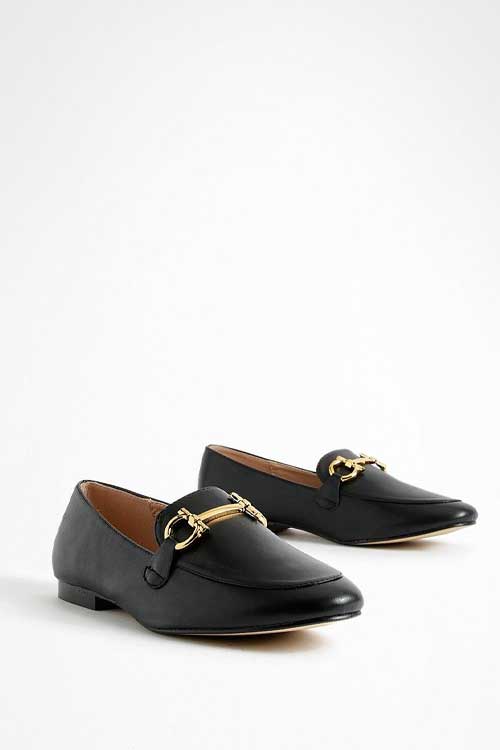 T BAR PU LOAFERS