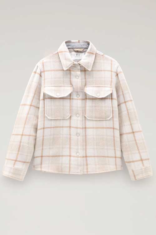 Flannel Check Overshirt in a Cotton Wool Blend