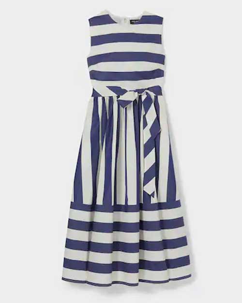 Kate Spade Awning Stripe Tie-waist Dress