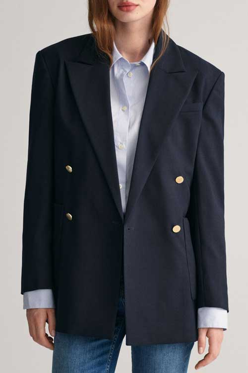 Regular fit, Double-breasted Navy Blue Club Blazer