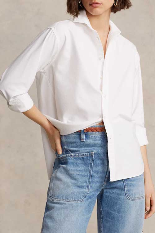 Relaxed Fit white Oxford Shirt