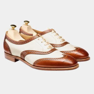 Tan and Ivory Burnished Calf Brogues