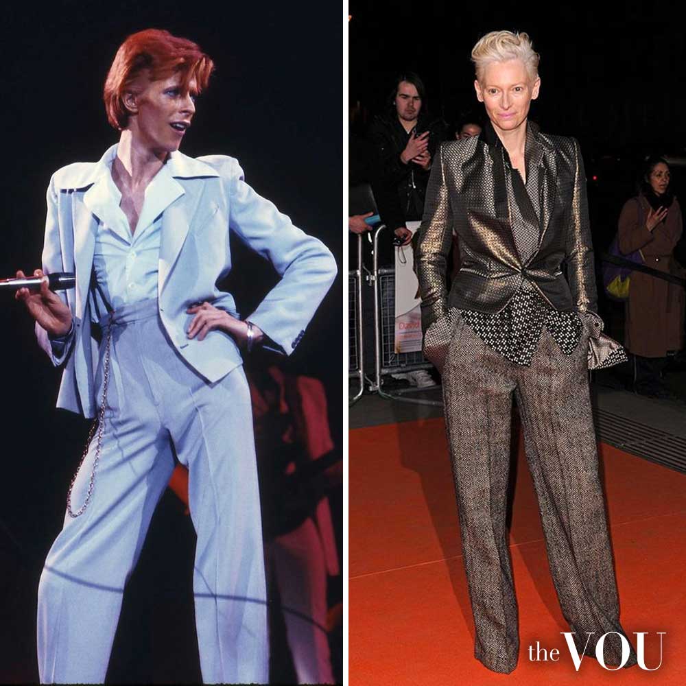 David Bowie and Tilda Swinto's Androgynous Style