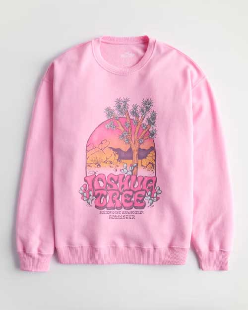 Hollister Oversized Pink Sweatshirt