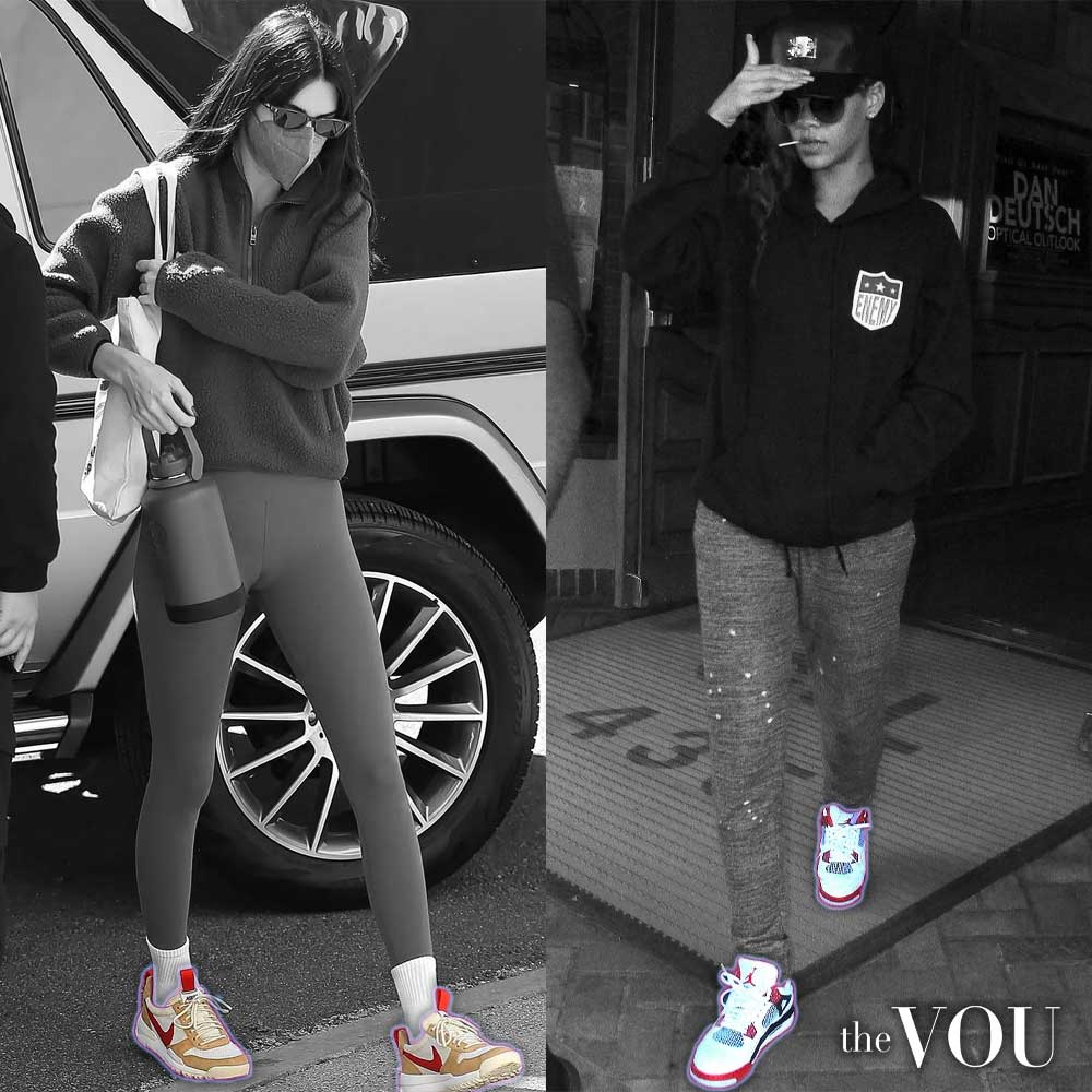Kendall Jenner and Rihanna in Jordan Air 1 sneakers