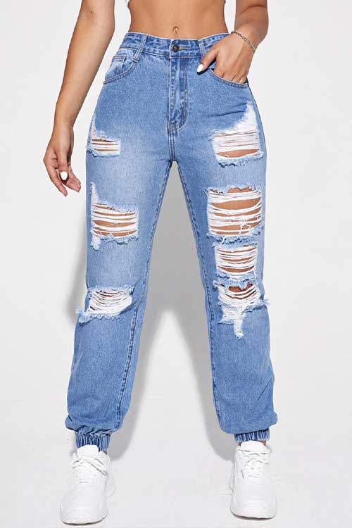 Ripped Detail Jogger Jeans