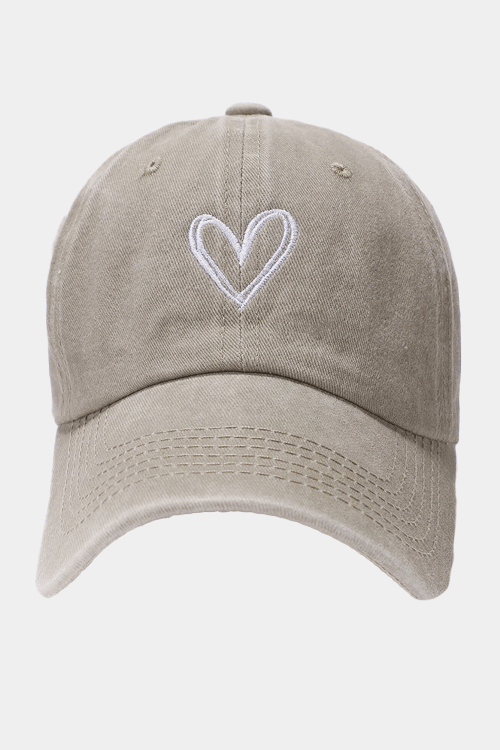 Unisex Denim Love Heart Embroidery Baseball Cap, Distressed Washed Duckbill Cap, Suitable For Daily Wear All Year Round, Valentine'S Day Gift Idea