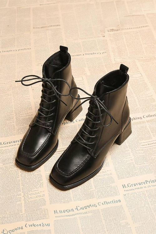 Women's British Style Boots, Chunky Heel Thick Sole Shoes, Fashionable All-Matching Boots, Casual Ankle Boots