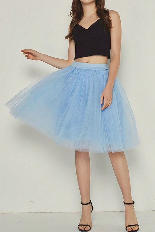 7-layer A-line mesh skirt suitable for daily travel and cosplay