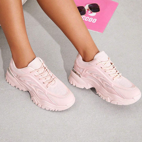 Cuccoo Everyday Collection Woman Shoes Thick Sole Fashion Lightweight Pink Outdoor Sneaker